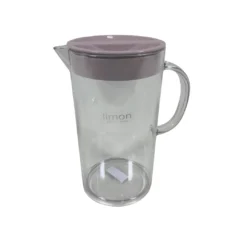 پارچ گرد بلند لیمون مدل 183435 با بدنه اکریلیک شفاف و درب رنگی