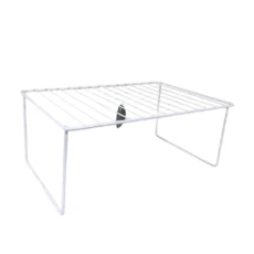 نظم دهنده کابینت سالوت مدل یک طبقه فلزی سفید ابعاد 35 در 26 در 15 سانتی متر